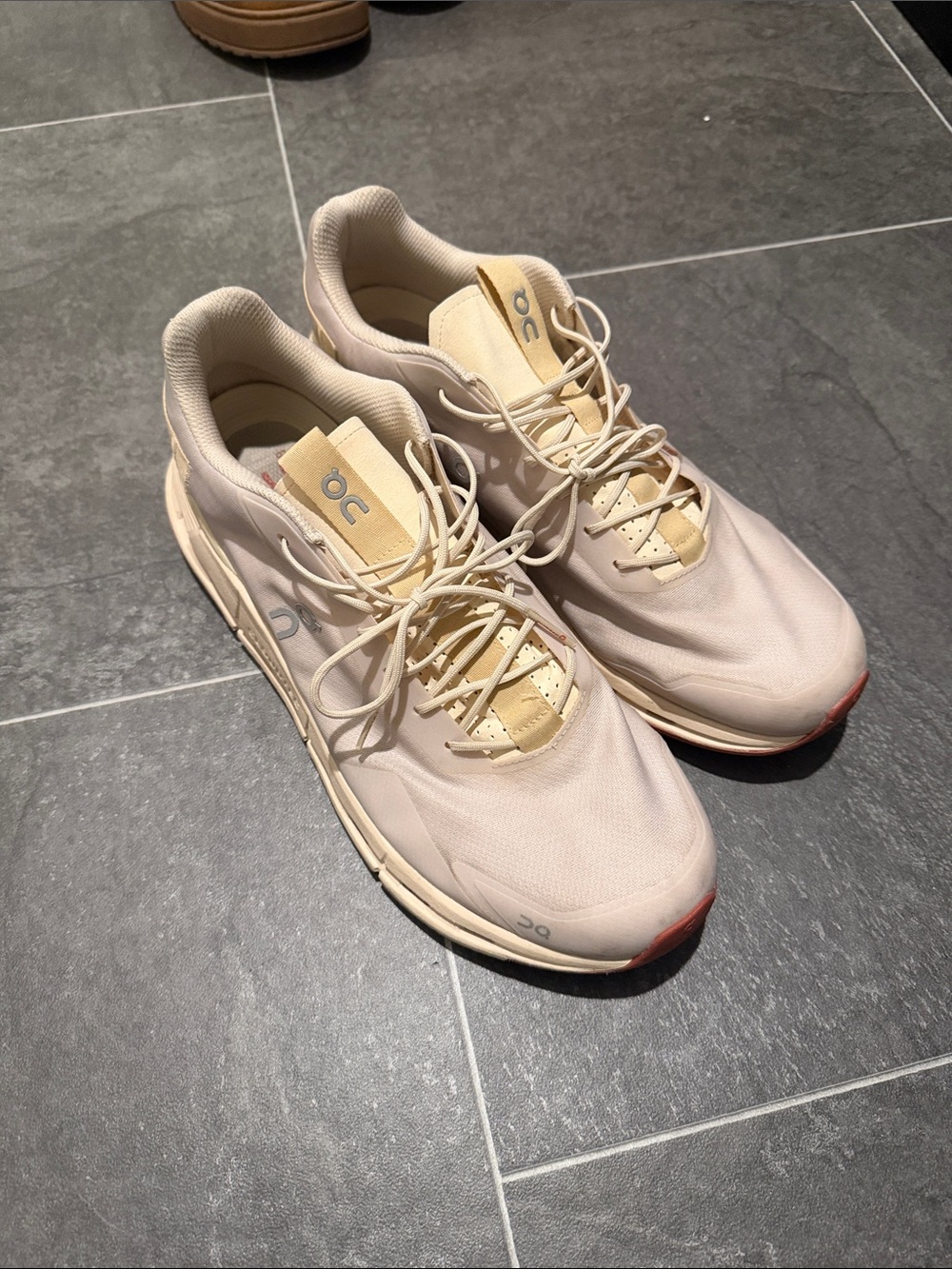On Running Men's Neutral Cream Athletic Runners with Subtle Beige Accents